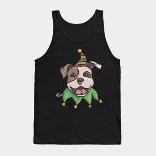 Christmas Pitbull Elf Tank Top